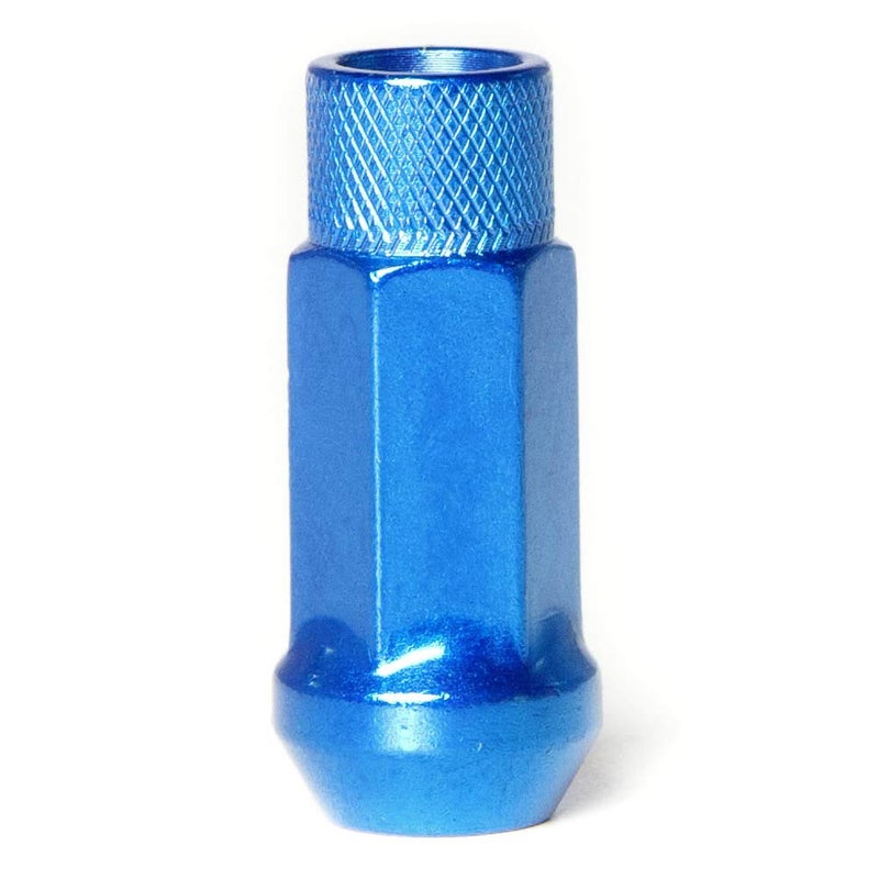 Circuit Performance Forged Steel Extended Open End Hex Lug Nut for Aftermarket Wheels: 12x1.5 Blue - 20 Piece Set + Tool - Image 2